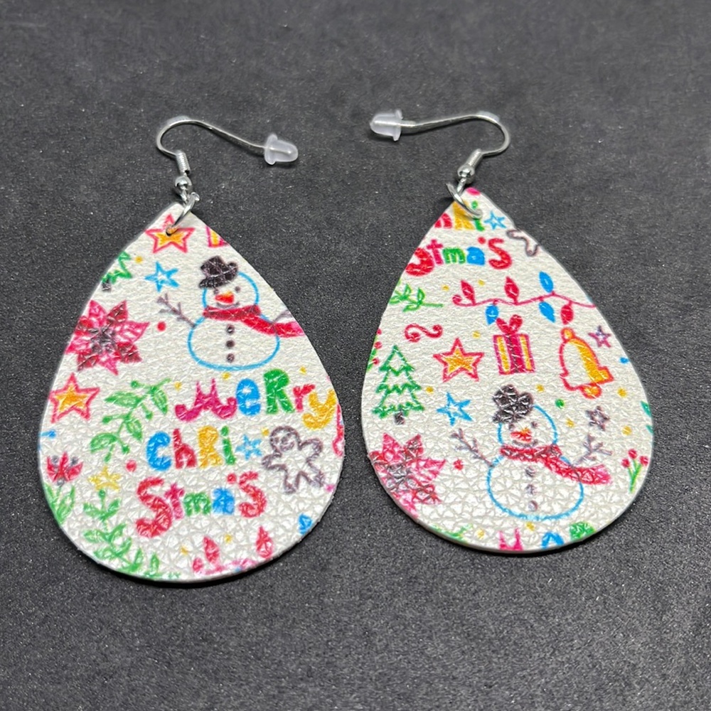 Earrings Christmas snowman